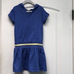 Splendid blue and yellow hooded dress sz 6x